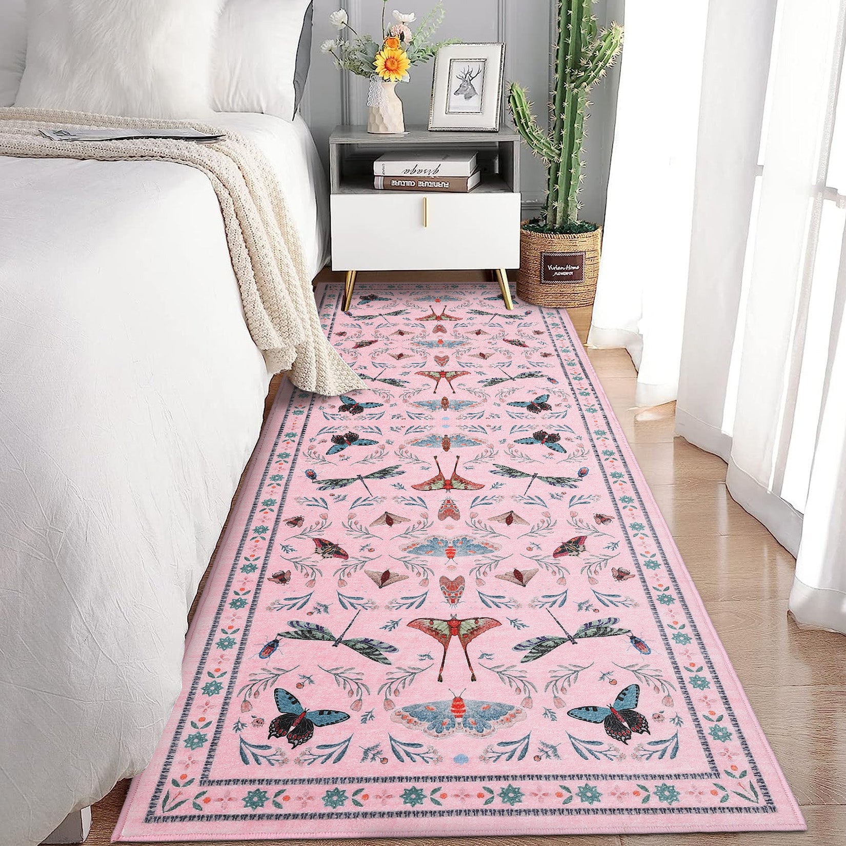 Garvee Insect Washable Soft Area Rugs for Living Room Bedroom Ultra-Thin Non Slip Dining Room Stain Resistant Rug Large Carpet for Office Nursery Bedroom