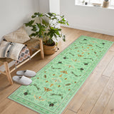 Garvee Insect Washable Soft Area Rugs for Living Room Bedroom Ultra-Thin Non Slip Dining Room Stain Resistant Rug Large Carpet for Office Nursery Bedroom - Light Green