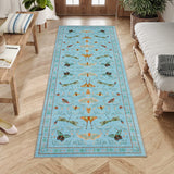 Garvee Insect Washable Soft Area Rugs for Living Room Bedroom Ultra-Thin Non Slip Dining Room Stain Resistant Rug Large Carpet for Office Nursery Bedroom - Blue