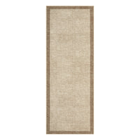 Garvee 2' x 6' Modern Solid Bordered Runner Rug, Washable Non-Slip Low-Pile Rug for Hallway, Kitchen & Entryway, Taupe