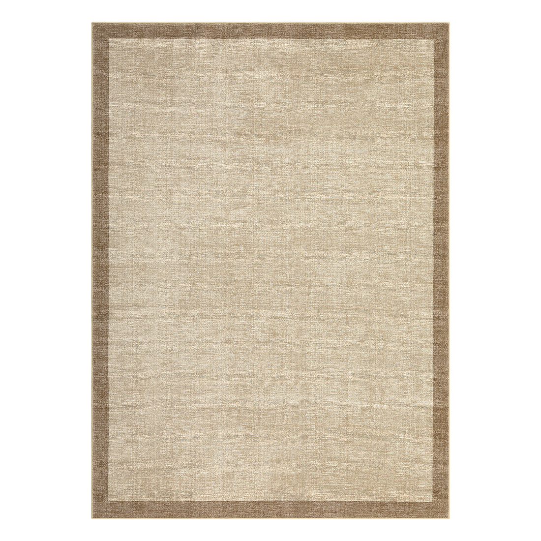 Garvee 9' x 12' Large Modern Solid Bordered Area Rug, Washable Non-Slip Low-Pile Rug for Living Room, Bedroom & Dining Room, Taupe