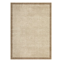 Garvee 5' x 7' Modern Solid Bordered Area Rug, Washable Non-Slip Low-Pile Soft Rug for Living Room, Bedroom & Office, Taupe