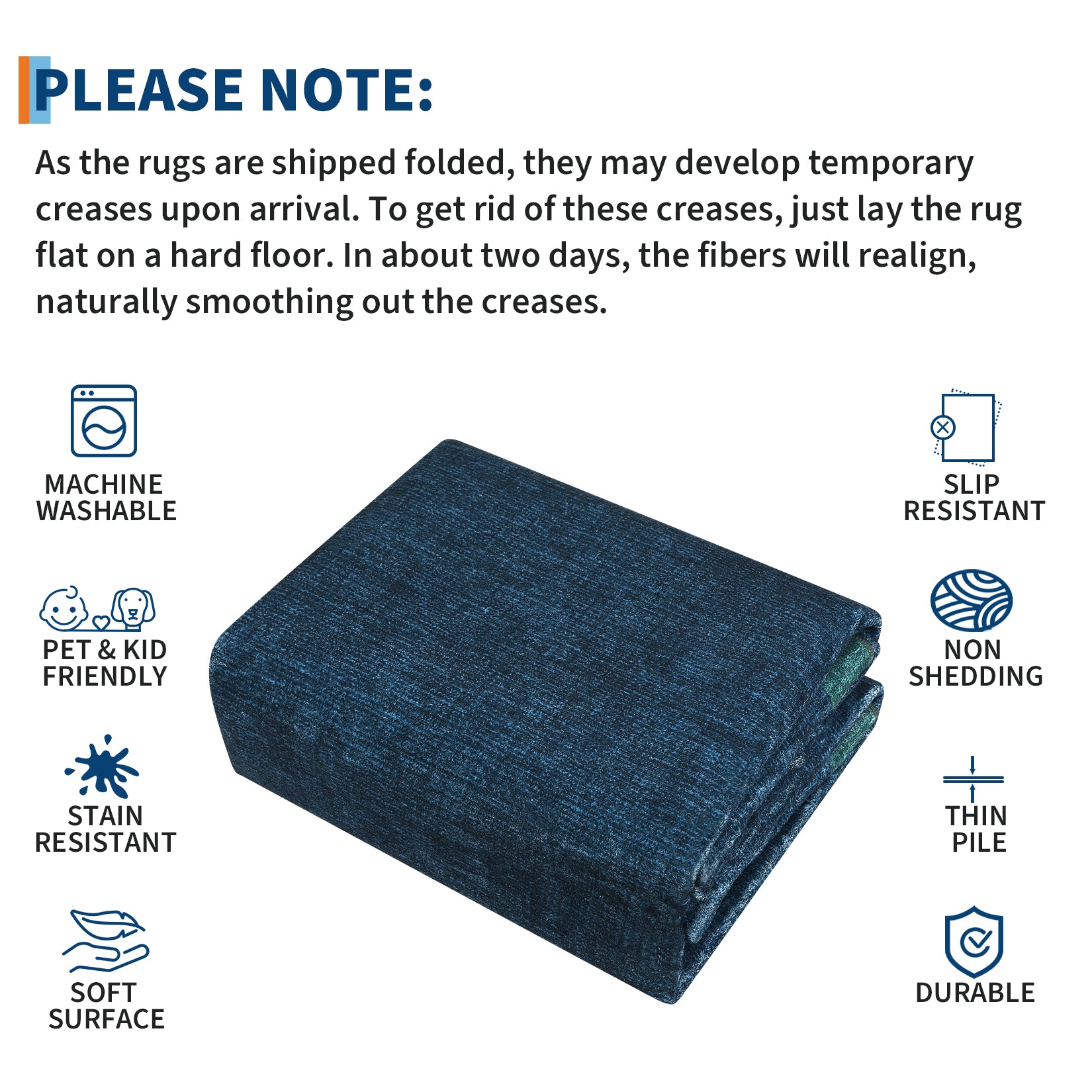 Garvee Washable Area Rug 5x7 Geometric Modern Ultra Soft Non Slip Carpet for Living Room Bedroom Blue Teal