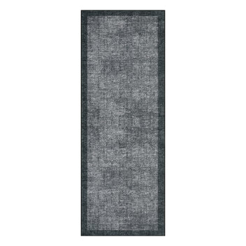 Garvee Washable Runner Rug 2x6, Geometric Non Slip Hallway Runner Rug for Entryway Kitchen Bedroom, Dark Grey