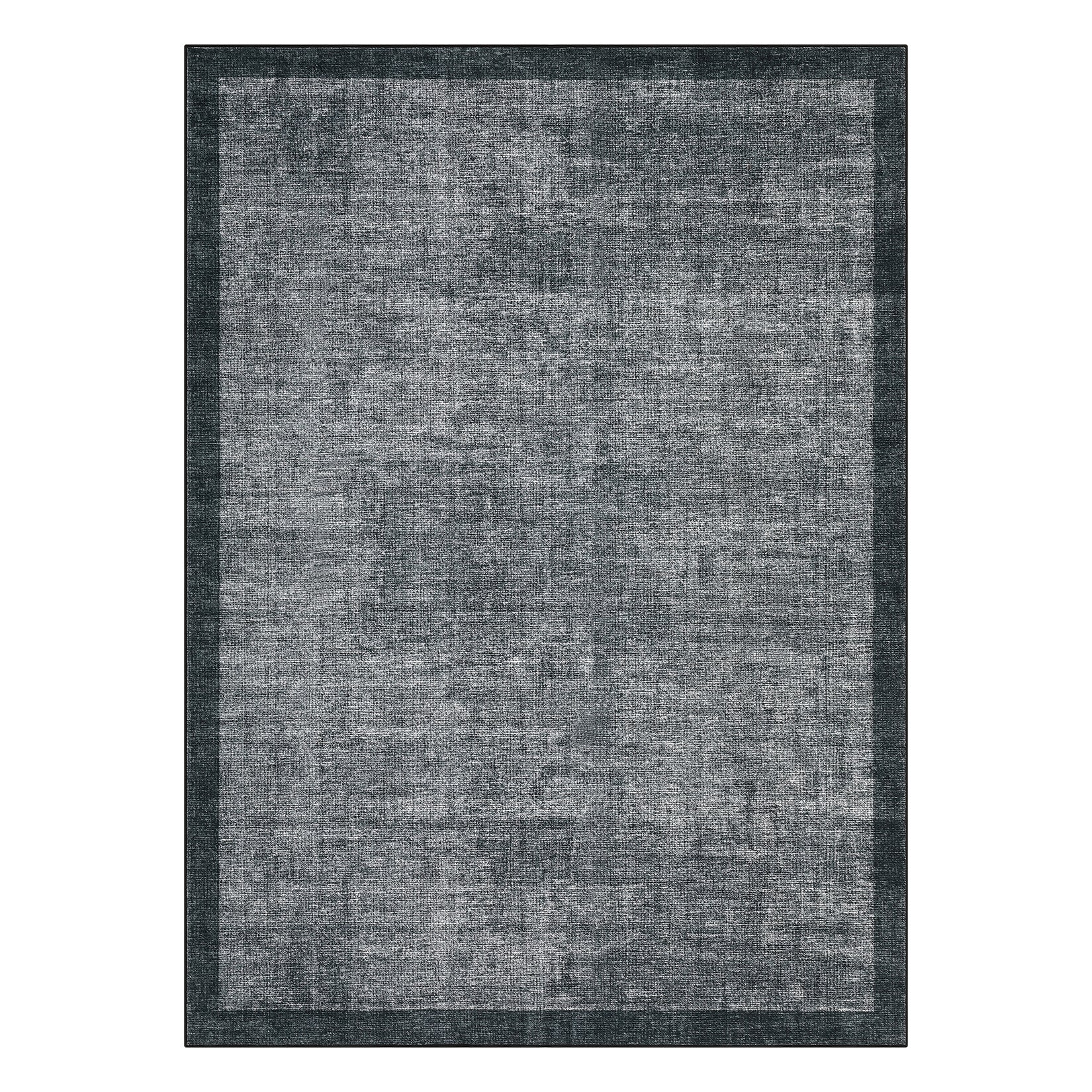 Garvee Living Room Area Rug 10x13, Washable Non Slip Stain Resistant, Ultra Thin Soft Dark Grey Carpet for Dining Room Bedroom Home Office