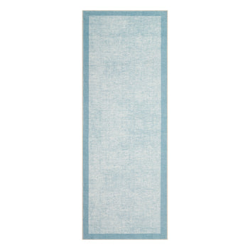 Garvee Washable Runner Rug 2x6, Geometric Non Slip Hallway Runner Rug for Entryway Kitchen Bedroom, Light Blue, Modern Bordered Low Pile Stain Resistant Carpet