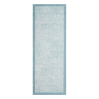 Garvee Washable Runner Rug 2x6, Geometric Non Slip Hallway Runner Rug for Entryway Kitchen Bedroom, Light Blue, Modern Bordered Low Pile Stain Resistant Carpet
