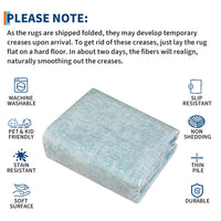 Garvee Large Area Rug 8x10 Washable Non Slip Modern Geometric Carpet Light Blue for Living Room Bedroom Dining Room