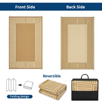 Garvee Waterproof Reversible Outdoor Rug 8x10ft – Modern Brown Plastic Straw Carpet, UV Resistant, Easy to Clean, Collapsible, Ideal for Patio, Garden, Deck, RV, Balcony