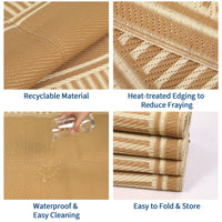 Garvee Waterproof Reversible Outdoor Rug 8x10ft – Modern Brown Plastic Straw Carpet, UV Resistant, Easy to Clean, Collapsible, Ideal for Patio, Garden, Deck, RV, Balcony