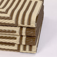 Garvee Weatherproof Outdoor Area Rug – 10x14ft Modern Striped Edge Plastic Mat – Easy Clean, Non-Slip, Sturdy Brown Coffee Carpet – Patio, Garden, Deck, Picnic