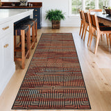 Garvee Washable Area Rug – Modern Geometric Low Pile Rug with Non-Slip Backing, Soft Neutral Carpet for Living Room, Bedroom, Dining Room & Home Office - Colorful
