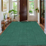 Garvee 5' x 7' Modern Geometric Area Rug, Washable Non-Slip Soft Low-Pile Rug for Living Room, Bedroom, Dining Room & Home Office, Green - Green