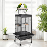 Garvee Large Metal Parrot Cage for Birds, Heavy-Duty Aviary with Acrylic Door, Perches, Stainless Steel Bowls & 360° Wheels, Secure 64.4" Tall Pet Bird Cage for Macaws Cockatoos African Greys - Black | 64.4"H