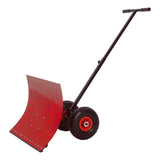 Garvee 29"W X 20"H Snow Shovel with Wheels for Driveway Adjustable Snow Pusher with 5-Position Angle & Height Handle, Ergonomic Back-Saving Snow Removal Tool for Sidewalks, Yards & Patios - Red - Red