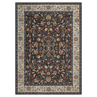 Garvee 9' × 12' Vintage Oriental Medallion Area Rug, Machine Washable Non-Slip Low-Pile Soft Rug for Living Room, Bedroom & Dining Room, Navy