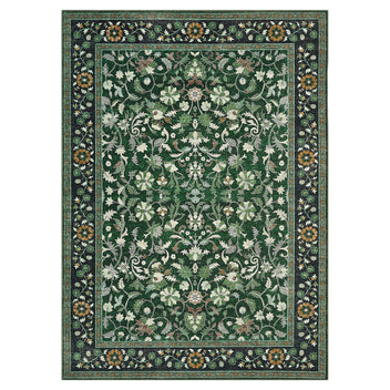 Garvee 9' × 12' Vintage Oriental Medallion Area Rug, Machine Washable Non-Slip Low-Pile Soft Rug for Living Room, Bedroom & Dining Room, Green