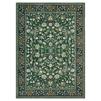 Garvee 9' × 12' Vintage Oriental Medallion Area Rug, Machine Washable Non-Slip Low-Pile Soft Rug for Living Room, Bedroom & Dining Room, Green