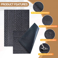 Garvee Front Door Mat for Outdoor Entry, 24x36 in Non Slip Weatherproof Entrance Doormat, Heavy Duty Waterproof Weather Mat for Hallway Entryway Mudroom Porch, Black