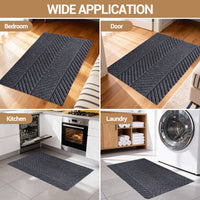 Garvee Front Door Mat for Outdoor Entry, 24x36 in Non Slip Weatherproof Entrance Doormat, Heavy Duty Waterproof Weather Mat for Hallway Entryway Mudroom Porch, Black