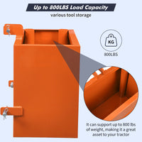 Garvee 3 Point Ballast Box, 800 LBS Capacity, Standard 2 in Hitch Receiver, Fits Category 1 Tractor Attachment, with 5cu.ft Volume, Heavy Duty Steel