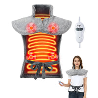 Garvee Massaging Heating Pad for Neck, Shoulders & Back, 24" x 35" Large Electric Heating Pad for Back Pain Relief with 3 Heat Levels, 4 Massage Settings, 2H Auto Shut-Off, 4 Massage Motors, Grey