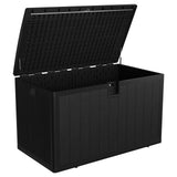 Garvee 130 Gallon Outdoor Storage Box, Lockable Plastic Deck Box with Lid, Waterproof & UV-Resistant Storage Bin for Patio Cushions, Garden Tools & Pool Accessories, Black - Black