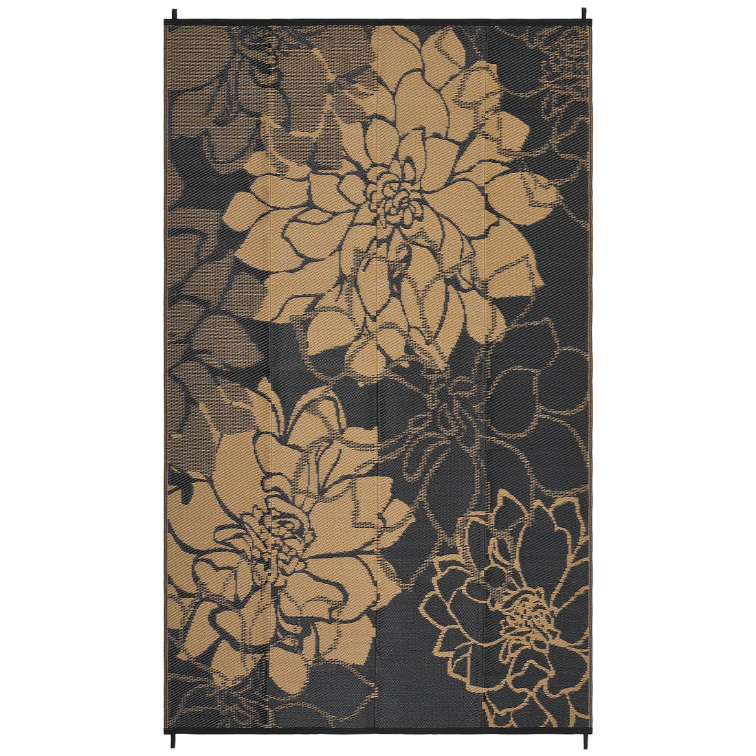 Garvee Large Outdoor Rug 9x18 Waterproof Reversible Floral Design Plastic Foldable UV Resistant with Stakes for Patio Deck Camping