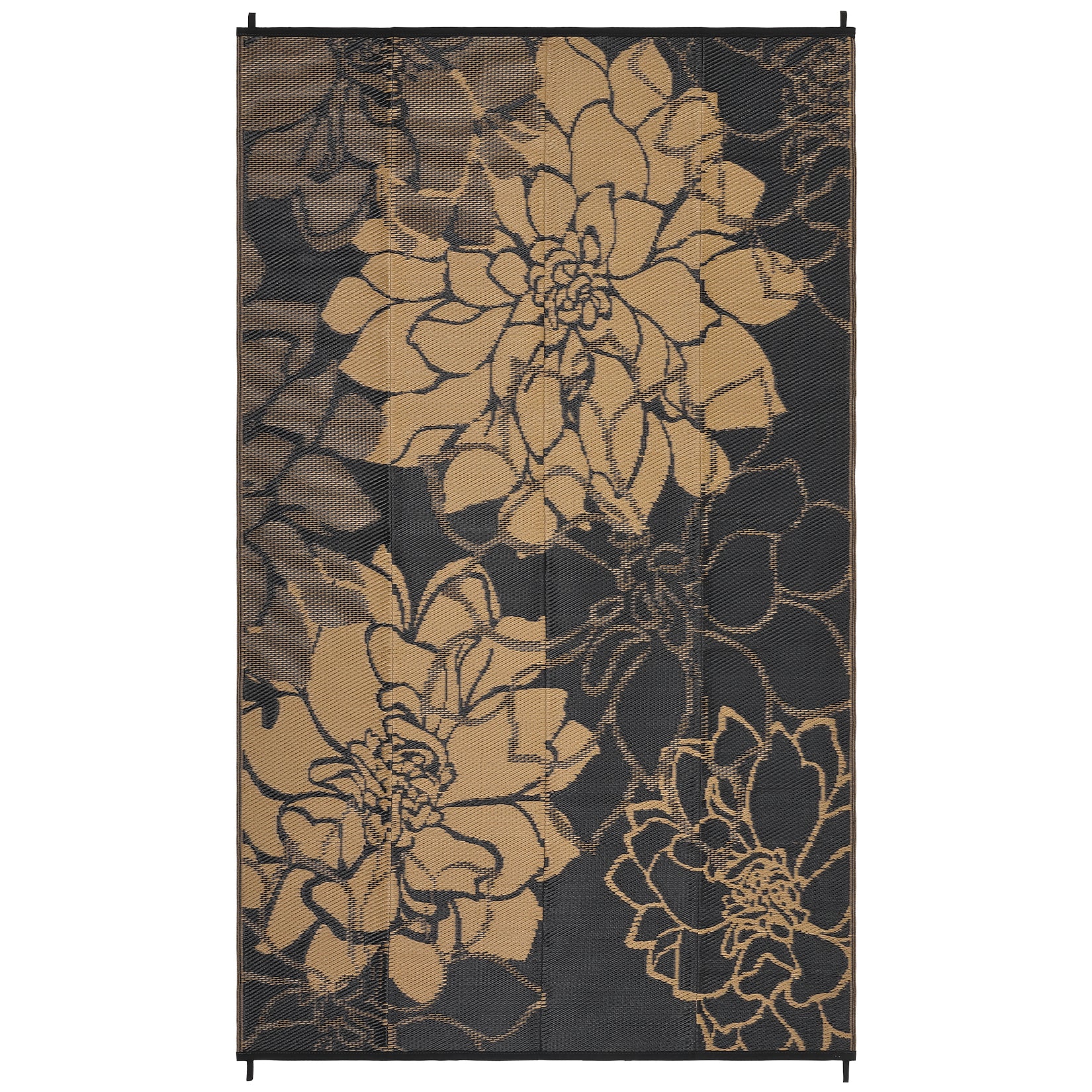 Garvee Large Outdoor Rug 9x18 Waterproof Reversible Floral Design Plastic Foldable UV Resistant with Stakes for Patio Deck Camping