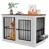 Garvee Heavy Duty Dog Crate Furniture with Lift Top, 39.7" Large Wood Dog Cage, Durable Construction, Easy Installation, Indoor Furniture Style Dog Kennel for Large /Medium Dogs, White