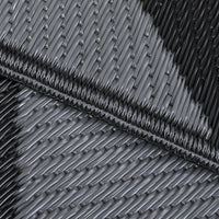 Garvee Outdoor Plastic Straw Rug 8x10 Reversible Waterproof Patio Rug Black/Grey Diamond for Camping, RV, Porch, Balcony, Picnic, Beach