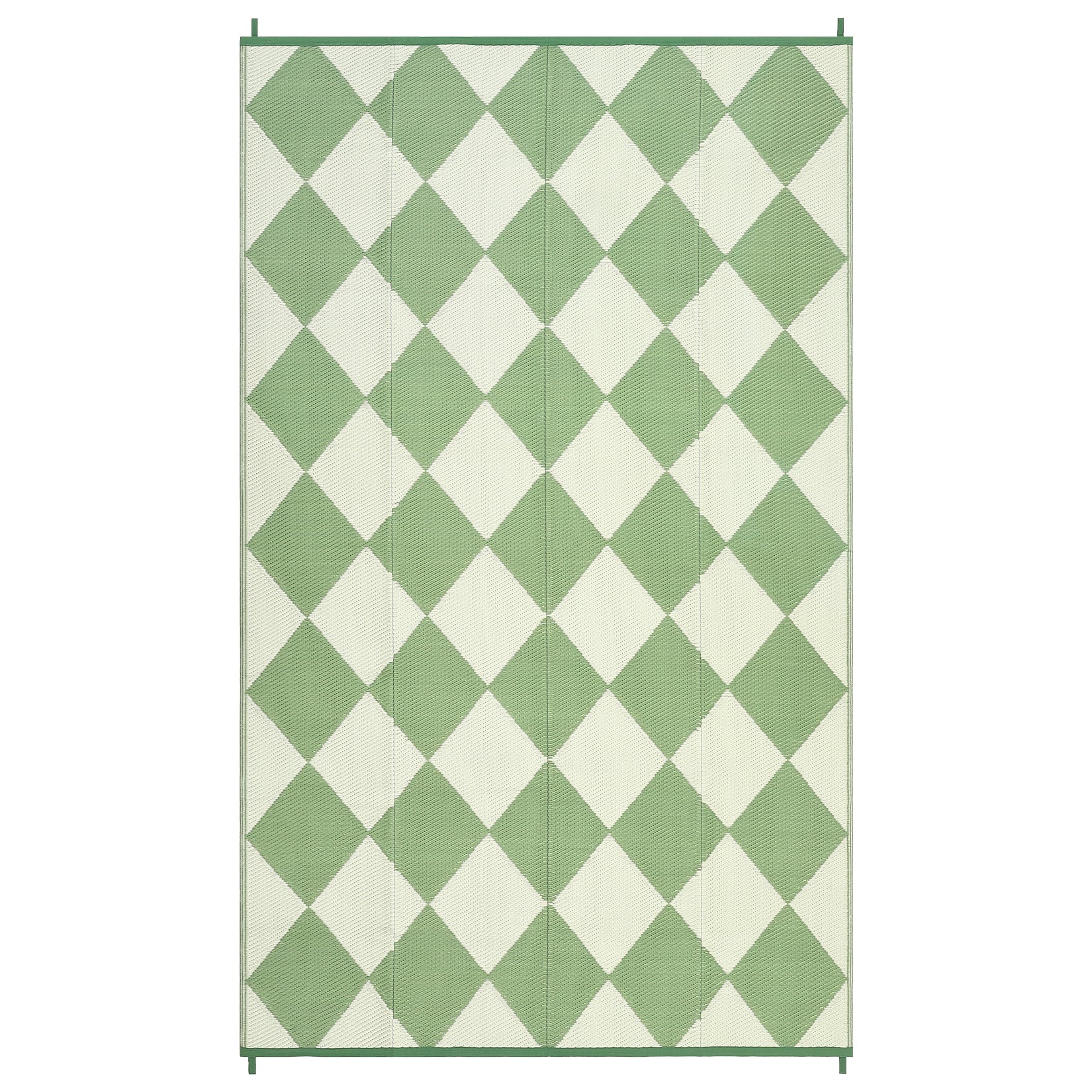 Garvee Outdoor Rug 10x14 Large Plastic Straw Rug Waterproof Reversible Portable Camping Rug Green Diamond for Patio Porch Balcony