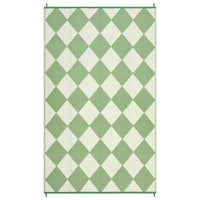Garvee Outdoor Rug 10x14 Large Plastic Straw Rug Waterproof Reversible Portable Camping Rug Green Diamond for Patio Porch Balcony
