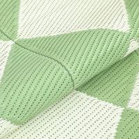 Garvee Outdoor Rug 10x14 Large Plastic Straw Rug Waterproof Reversible Portable Camping Rug Green Diamond for Patio Porch Balcony