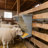 Garvee 2-in-1 Hay Feeder, Wall Mount Hay Rack for Horses, Heavy Duty Steel Hanging Livestock Feeder for Small Goats Sheep Cattle, Easy Assembly, Silver - Silver