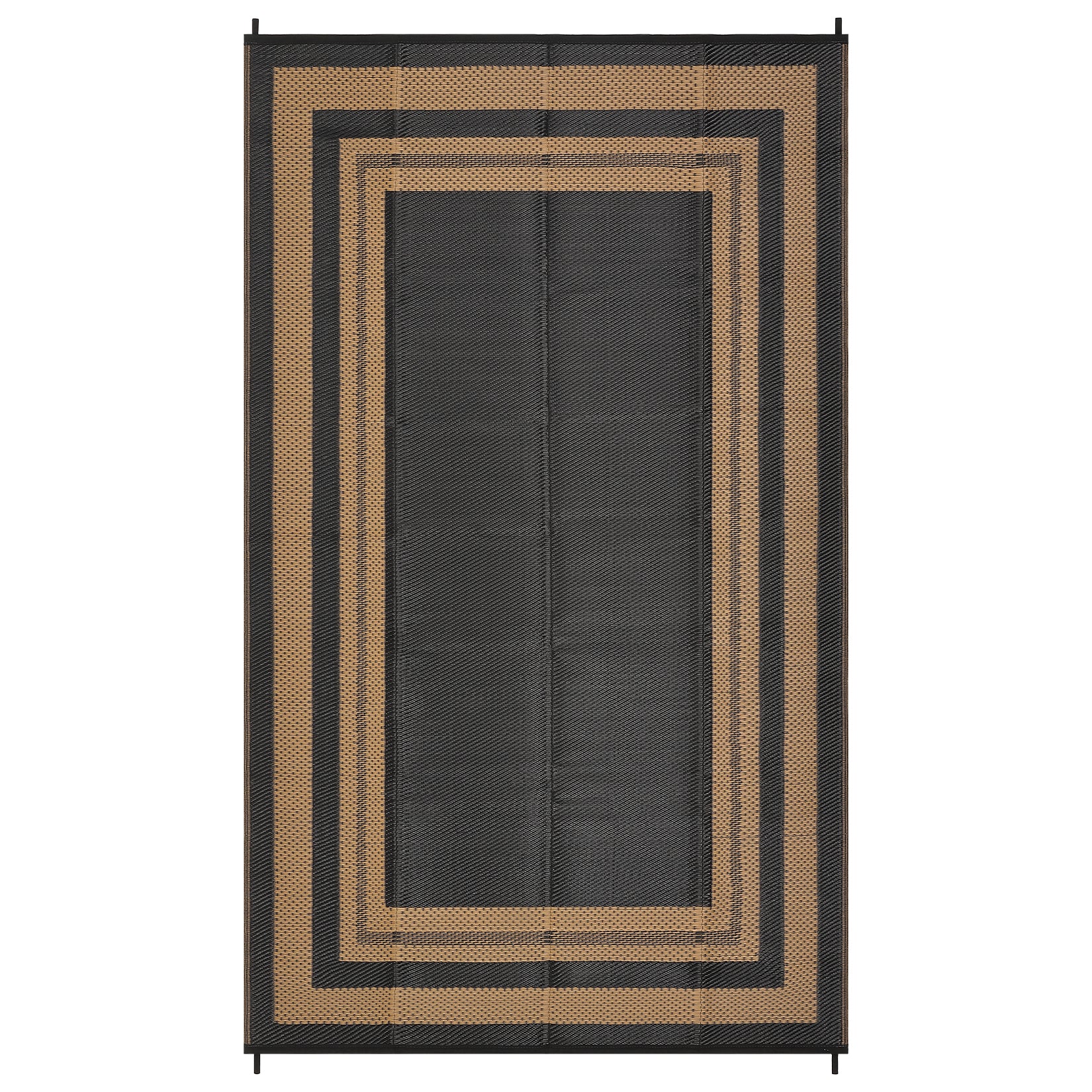 Garvee Outdoor Rug 10x14 Large Waterproof Plastic Straw Rug for Patio, Camping, RV, Black/Brown Panel, Reversible, Lightweight