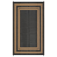 Garvee Outdoor Rug 10x14 Large Waterproof Plastic Straw Rug for Patio, Camping, RV, Black/Brown Panel, Reversible, Lightweight