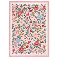 Garvee Large Pink Washable Floral Rug 10x13 Non-Slip Low Pile Area Rug for Living Room Bedroom Dining Room