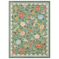 Garvee 8x10 Area Rugs Floral Washable Non-Slip Carpet for Living Room Bedroom Dining Room Green