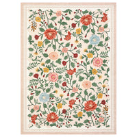 Garvee Floral 5x7 Beige Rugs Non-Slip Machine Washable Area Rug for Living Room Girls Bedroom Dining Room Office Playroom Decor