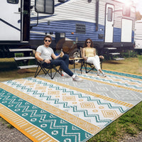 Garvee Outdoor Area Rug Waterproof Plastic Straw Rug, Boho Reversible RV Mat, Stain-Resistant Indoor Outdoor Carpet for Picnic, Deck, Balcony, Beach, Patio, 10' × 20'