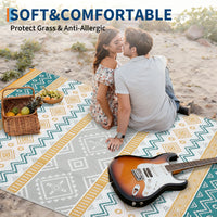 Garvee Outdoor Area Rug Waterproof Plastic Straw Rug, Boho Reversible RV Mat, Stain-Resistant Indoor Outdoor Carpet for Picnic, Deck, Balcony, Beach, Patio, 10' × 20'