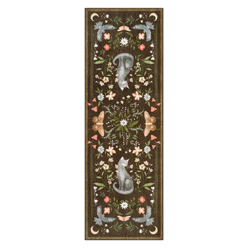 Garvee Mystic Cat Washable Runner Rug 2x6 Soft Non-Slip Synthetic Fiber Floral Design for Kitchen Hallway Entryway