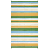 Garvee 8' x 10' Colorful Striped Outdoor Rug, Reversible Waterproof Patio Mat with Carry Bag & Stakes for RV, Deck & Beach