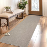 Garvee Washable Runner Rug 2x6 Tan Non Slip Low Pile Foldable Mat for Entryway Kitchen Bathroom - Taupe