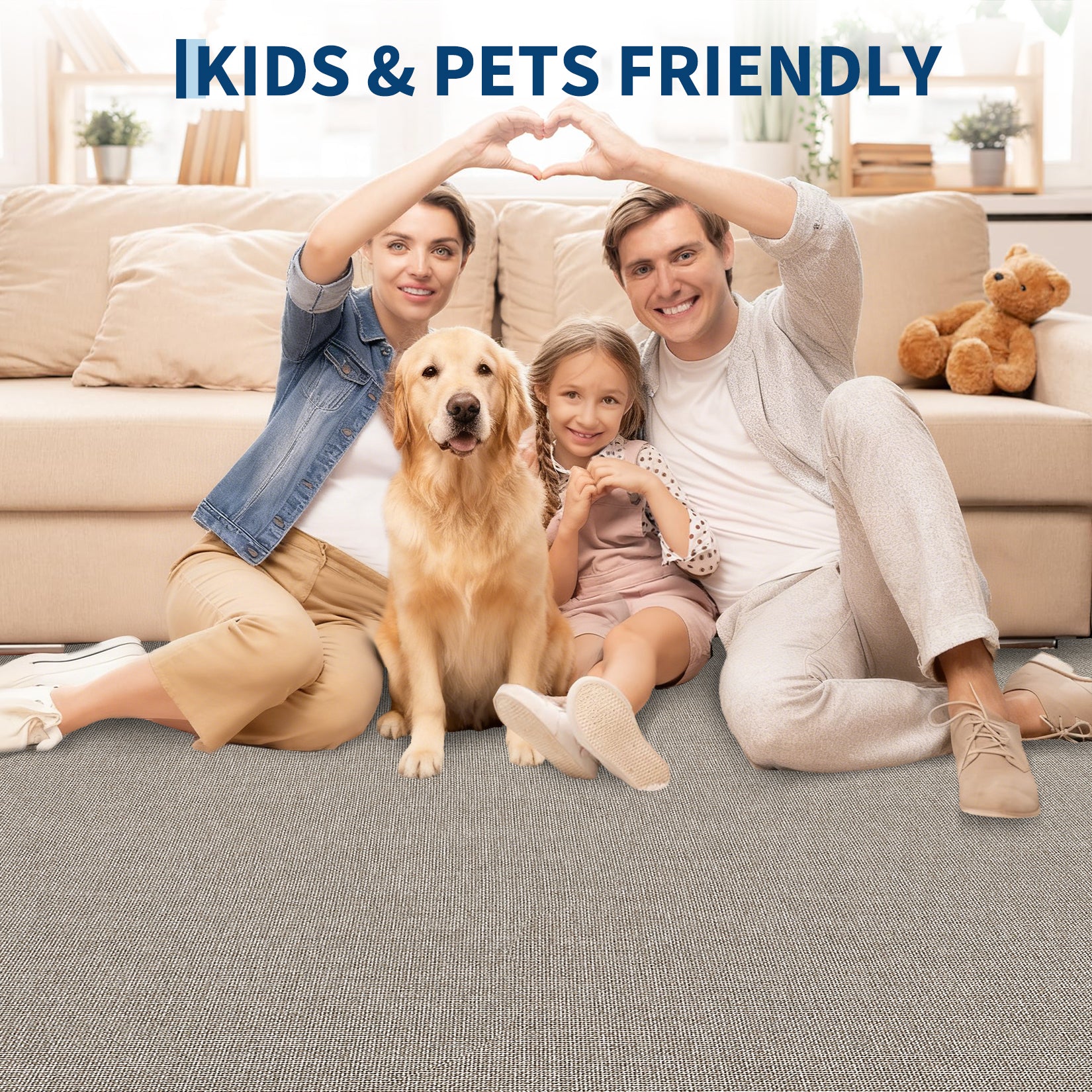 Garvee Woven Textured Area Rug 5x7 Washable Non-Slip Low Pile Carpet Taupe for Living Room Bedroom Nursery