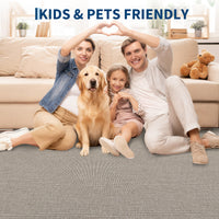 Garvee Woven Textured Area Rug 5x7 Washable Non-Slip Low Pile Carpet Taupe for Living Room Bedroom Nursery