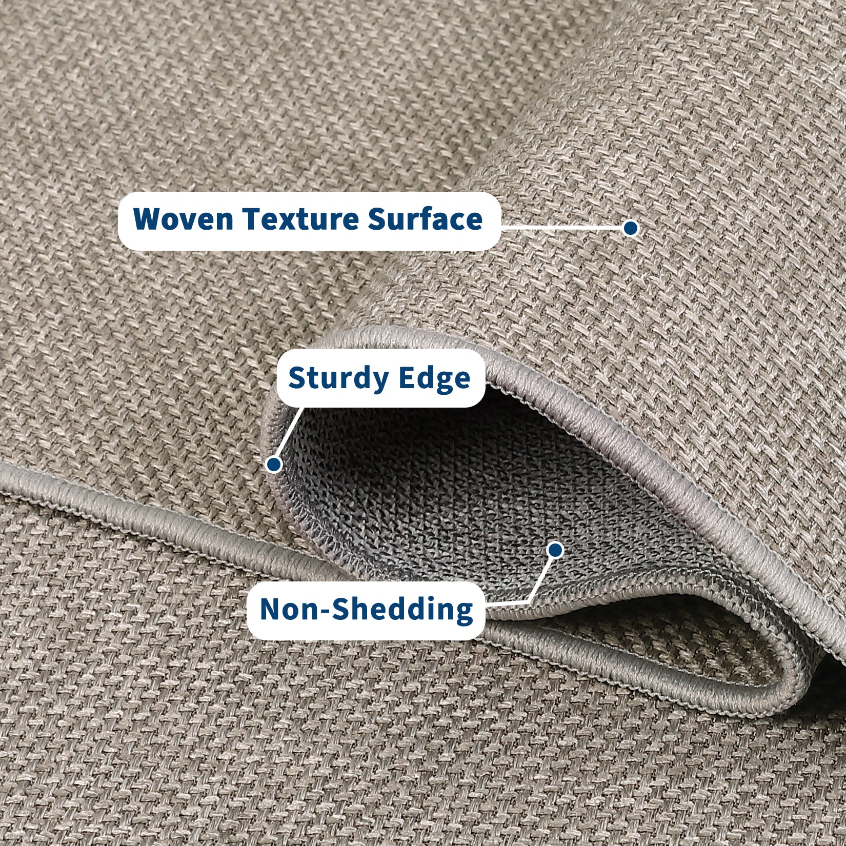 Garvee Woven Textured Area Rug 5x7 Washable Non-Slip Low Pile Carpet Taupe for Living Room Bedroom Nursery
