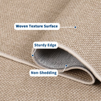 Garvee Large Washable Rug 9x12 Sand Beige Modern Solid Rugs for Living Room Bedroom Office, Non Slip, Ultra-Thin, Foldable