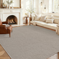 Garvee Woven Textured Area Rug 5x7 Washable Non-Slip Low Pile Carpet Taupe for Living Room Bedroom Nursery